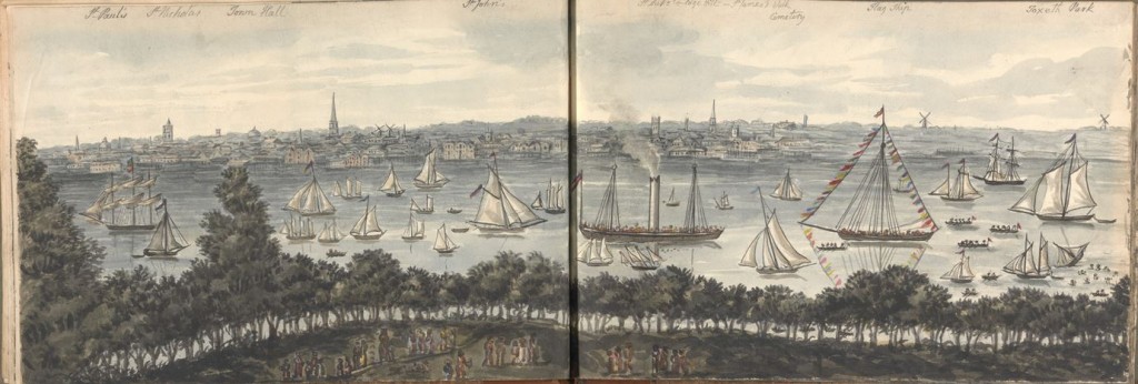 The Mersey towards Toxteth Park on right 1829